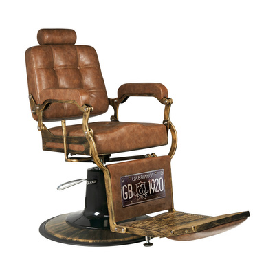 Gabbiano fotel barberski Boss Old Leather jasnobrązowy 126469