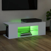 vidaXL Szafka pod TV z oświetleniem LED, biała, 90x39x30 cm