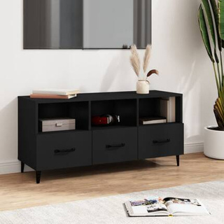 vidaXL Szafka pod TV, czarna, 102x35x50 cm, materiał drewnopochodny