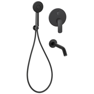 Zestaw wannowy podtynkowy z baterią podtynkową 2-funkcyjną Siros czarny  Invena