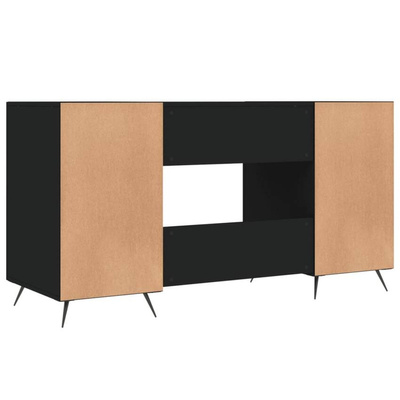 vidaXL Biurko, czarne, 140x50x75 cm, materiał drewnopochodny