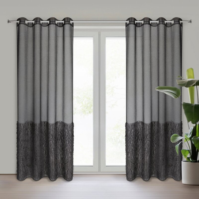 Firana Przel czarna 140x250