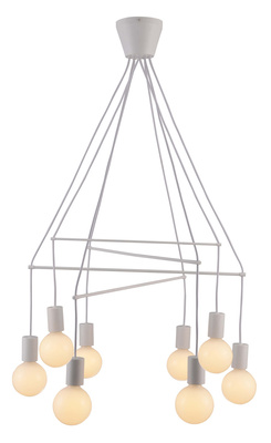 Lampa wisząca Alto metalowa 8-punktowa biała matowa nad stół dwuobwodowa