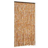 Zasłona przeciwko owadom, ochra i biel, 100x230 cm, szenil
