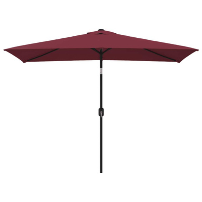 Parasol ogrodowy na metalowym słupku, 300 x 200 cm, bordowy
