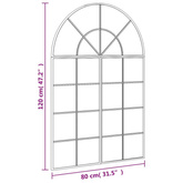 vidaXL Lustro ścienne, czarne, 80x120 cm, zakończone łukiem, żelazo