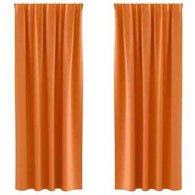 Firany blackout z kółkami 2 pcs Jasnopomarańczowy 225 x 140 cm