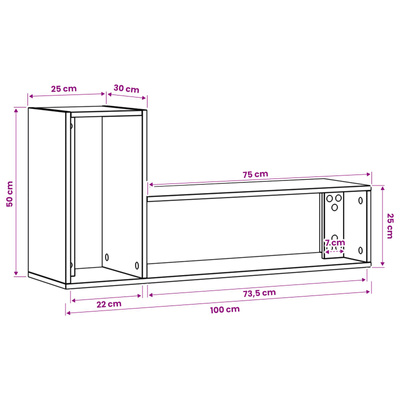 Szafka pod telewizor 100 x 30 x 50 cm Czarny dąb