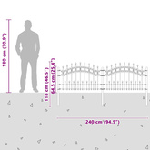 Ogrodzenie Ogrodowe KAMPEN 240 x 118 cm Stal Malowana Proszkowo