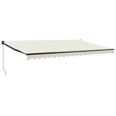 Zwijana markiza, kremowa, 5x3 m, tkanina i aluminium