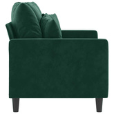 Sofa 2-osobowa, ciemnozielona, 120 cm, tapicerowana aksamitem