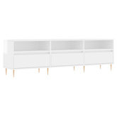 vidaXL Szafka pod TV, wysoki połysk, biała, 150x30x44,5 cm