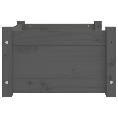 vidaXL Legowisko dla psa, szare, 55,5x45,5x28 cm, lite drewno sosnowe