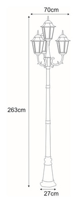 Lampa ogrodowa stojąca K-7006A2/4 CZARNY/ZŁOTY z serii LOZANA