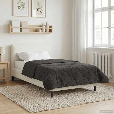 Zimowa Kołdra Antracyt 140 x 220 cm Mikrofibra i Fleece Teddy