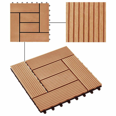 Płytka Tarasowa 11 pcs Drewno tekowe 30 x 30 cm