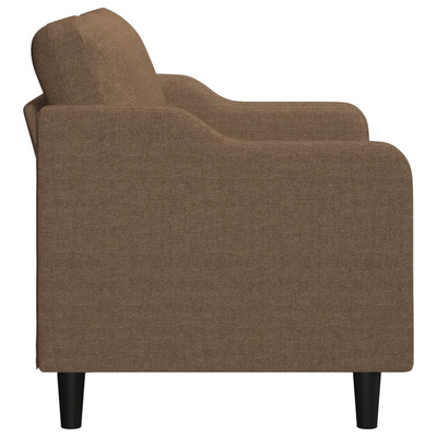 Sofa 2-osobowa, brązowa, 140 cm, tapicerowana tkaniną