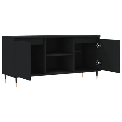 vidaXL Szafka pod TV, czarna, 104x35x50 cm, materiał drewnopochodny