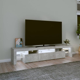 vidaXL Szafka pod TV z oświetleniem LED, szarość betonu 200x36,5x40 cm