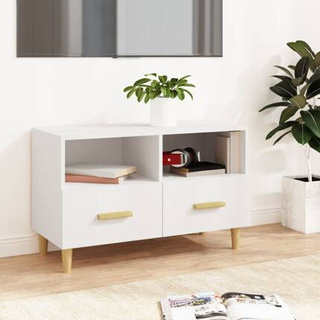 vidaXL Szafka pod TV, biała, 80x36x50 cm, materiał drewnopochodny wariant 8