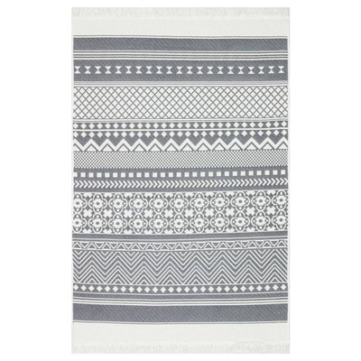 vidaXL Dywan, szaro-biały, 160x230 cm, bawełniany
