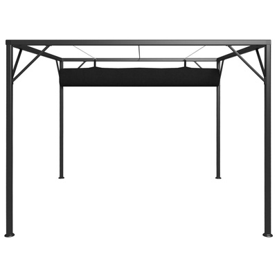vidaXL Altana ogrodowa ze zwijanym dachem, 3x3 m, antracyt