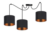 Lampa wisząca z abażurami Candida potrójna czarna nowoczesna do salonu