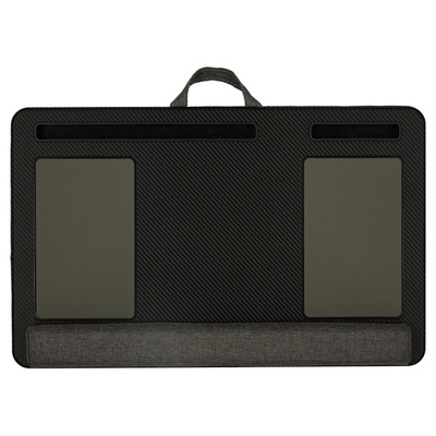 Stolik pod laptopa przenośny taca do łóżka na kolana podstawka czarny z poduszką