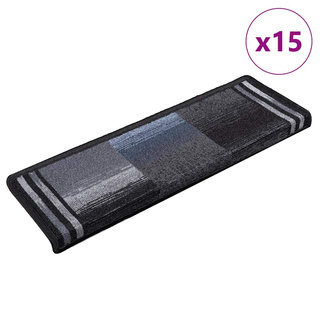 Samoprzylepne nakładki na schody 15 szt. 65x21x4cm czarno-szare