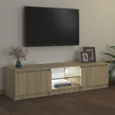 vidaXL Szafka pod TV, z LED, dąb sonoma, 140 x 40 x 35,5 cm