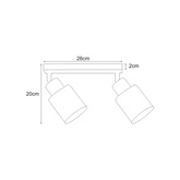 Lampy na listwie K-4561 z serii TROY BLACK KAJA