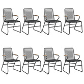 9-częściowy zestaw mebli ogrodowych, czarny, rattan PVC