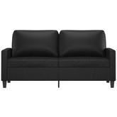 2-osobowa sofa, czarna, 140 cm, sztuczna skóra
