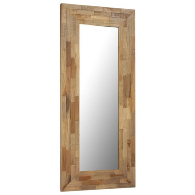 vidaXL Lustro z ramą z drewna tekowego z odzysku, 50 x 110 cm