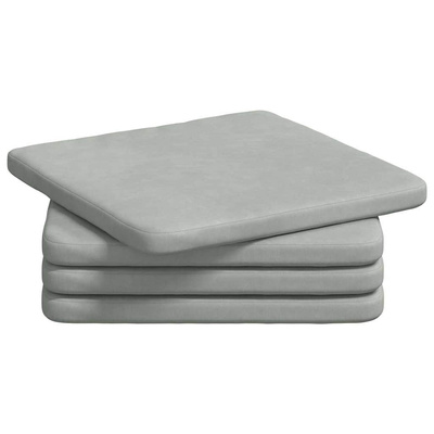 Poduszki na siedziska 4 pcs Jasnoszary 40 x 40 x 3 cm Aksamit