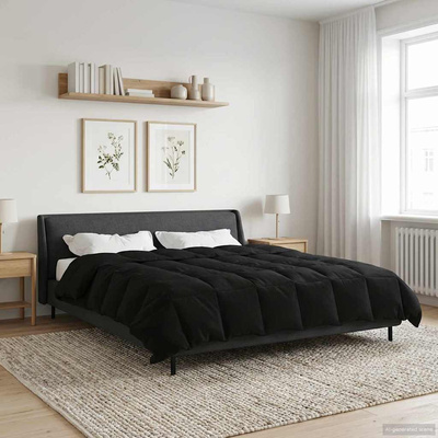 Zimowa Kołdra Kwiłtowany Czarny 200 x 240 cm Mikrofibra