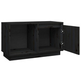 vidaXL Szafka pod TV, czarna, 74x35x44 cm, lite drewno sosnowe