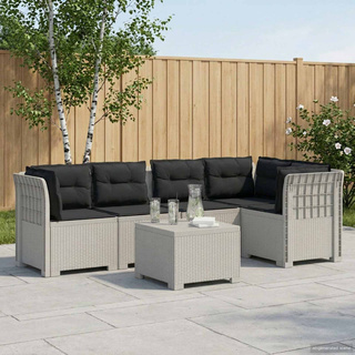 5-osobowa sofa ogrodowa z poduszkami w stylu rattanowym PP