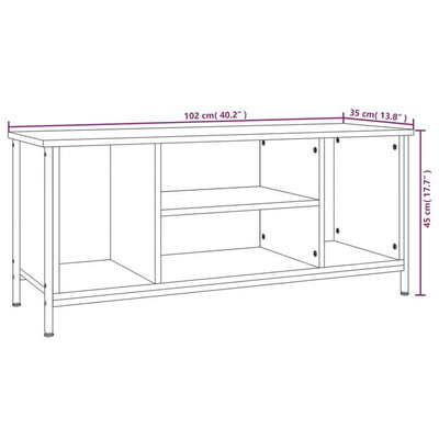 vidaXL Szafka pod TV, brązowy dąb 102x35x45 cm materiał drewnopochodny