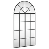 vidaXL Lustro ścienne, czarne, 60x110 cm, zakończone łukiem, żelazo