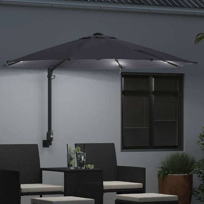 Parasolka ogrodowa Antracyt 248 x 248 x 148 cm Poliester i Stal