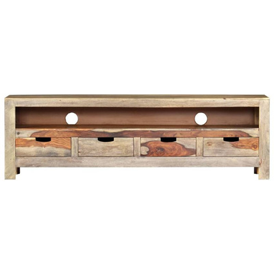 vidaXL Szafka pod TV z litego drewna sheesham, 130 x 30 x 40 cm