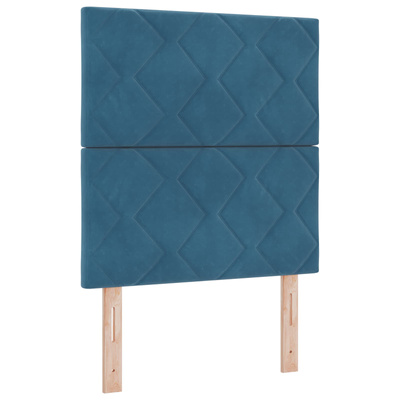 Łóżko ottoman z materacem Ciemnoniebieski 80 x 200 cm Welur
