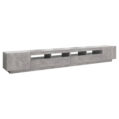 vidaXL Szafka pod TV z oświetleniem LED, szarość betonu, 300x35x40 cm
