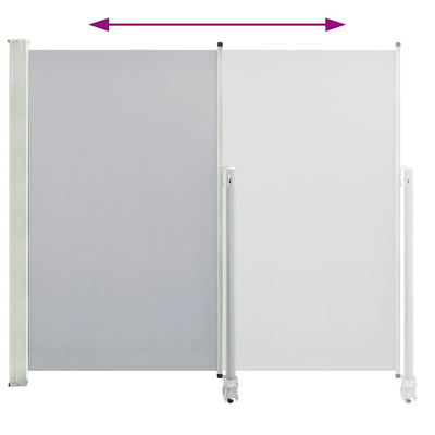 Tarasowa, zwijana markiza boczna, 160 x 300 cm, szara