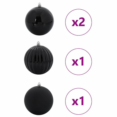 Zestaw bombek świątecznych XXL 4 szt. Czarny