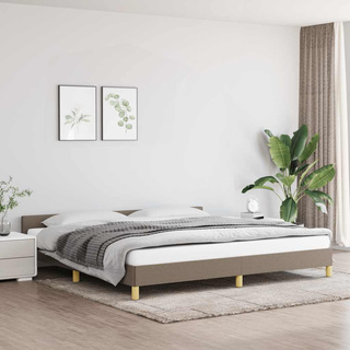 vidaXL Rama łóżka z zagłówkiem, kolor taupe, 200x200 cm, obita tkaniną model standard