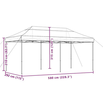 vidaXL Składany namiot imprezowy typu pop-up, beżowy, 580x292x315 cm