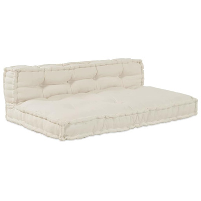 Poduszka do sofy paletowej 2 pcs kremowy 120 x 80 x 38 cm