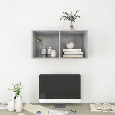 vidaXL Wisząca szafka pod TV, szarość betonu, 37x37x72 cm